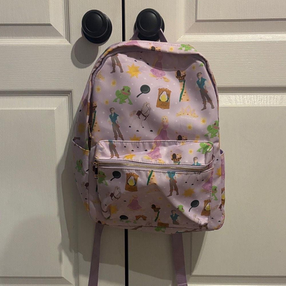 Sold on Mercari. Rapunzel inspired Purple Backpack with Characters.